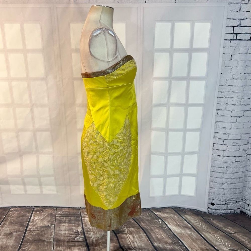 Nicole Miller Yellow and Gold Midi Dress - Picture 3 of 10
